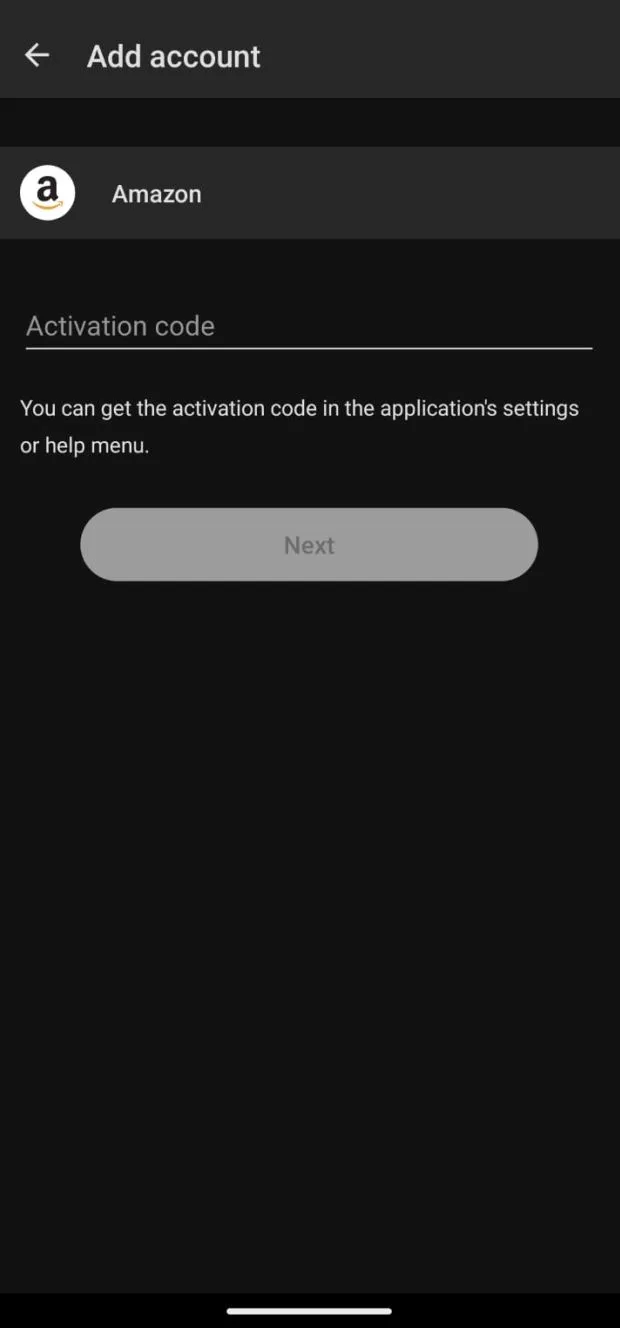 Duo's activation-code screen as tested, saying only that the code is in the other app's settings or help menu
